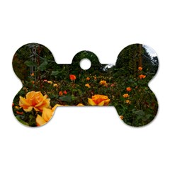 Orange Rose Field Dog Tag Bone (two Sides) by okhismakingart