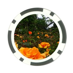 Orange Rose Field Poker Chip Card Guard by okhismakingart