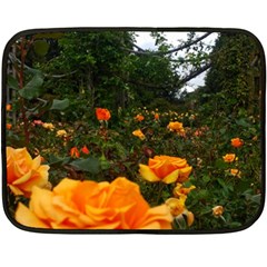 Orange Rose Field Fleece Blanket (mini) by okhismakingart