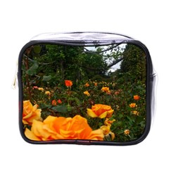 Orange Rose Field Mini Toiletries Bag (one Side) by okhismakingart