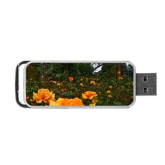 Orange Rose Field Portable Usb Flash (one Side) by okhismakingart