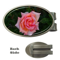 Pink Angular Rose Money Clips (oval)  by okhismakingart