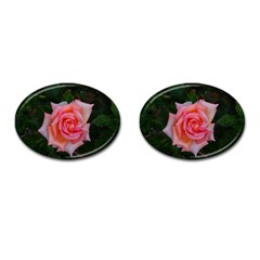 Pink Angular Rose Cufflinks (oval) by okhismakingart