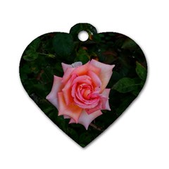 Pink Angular Rose Dog Tag Heart (one Side) by okhismakingart