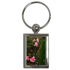 Pink Rose Field (sideways) Key Chains (rectangle)  by okhismakingart