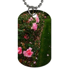 Pink Rose Field (sideways) Dog Tag (two Sides) by okhismakingart