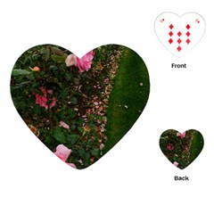 Pink Rose Field (sideways) Playing Cards (heart) by okhismakingart