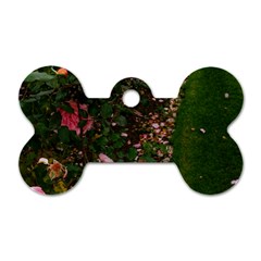 Pink Rose Field (sideways) Dog Tag Bone (two Sides) by okhismakingart