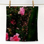 Pink Rose Field (Sideways) Face Towel Front