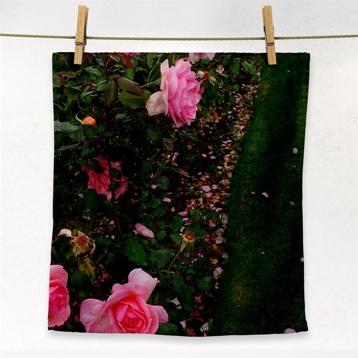 Pink Rose Field (Sideways) Face Towel