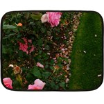 Pink Rose Field (Sideways) Fleece Blanket (Mini) 35 x27  Blanket