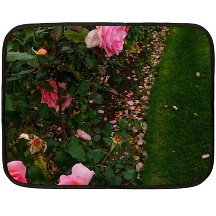 Pink Rose Field (Sideways) Fleece Blanket (Mini)