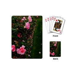 Pink Rose Field (sideways) Playing Cards (mini) by okhismakingart