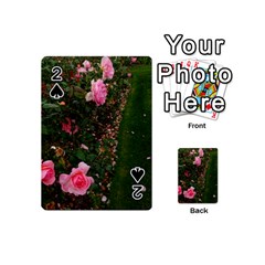 Pink Rose Field (sideways) Playing Cards 54 (mini) by okhismakingart