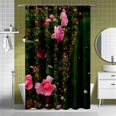 Pink Rose Field (sideways) Shower Curtain 48  X 72  (small)  by okhismakingart