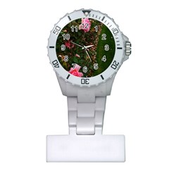 Pink Rose Field (sideways) Plastic Nurses Watch by okhismakingart