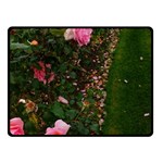 Pink Rose Field (Sideways) Double Sided Fleece Blanket (Small)  45 x34  Blanket Front