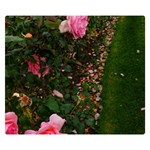 Pink Rose Field (Sideways) Double Sided Flano Blanket (Small)  50 x40  Blanket Front