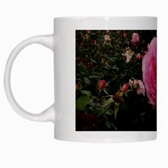 Pink Rose Field Ii White Mugs by okhismakingart