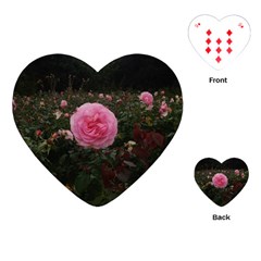 Pink Rose Field Ii Playing Cards (heart) by okhismakingart