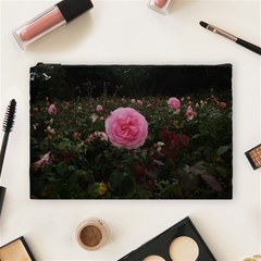 Pink Rose Field Ii Cosmetic Bag (large) by okhismakingart