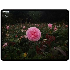 Pink Rose Field Ii Fleece Blanket (large)  by okhismakingart