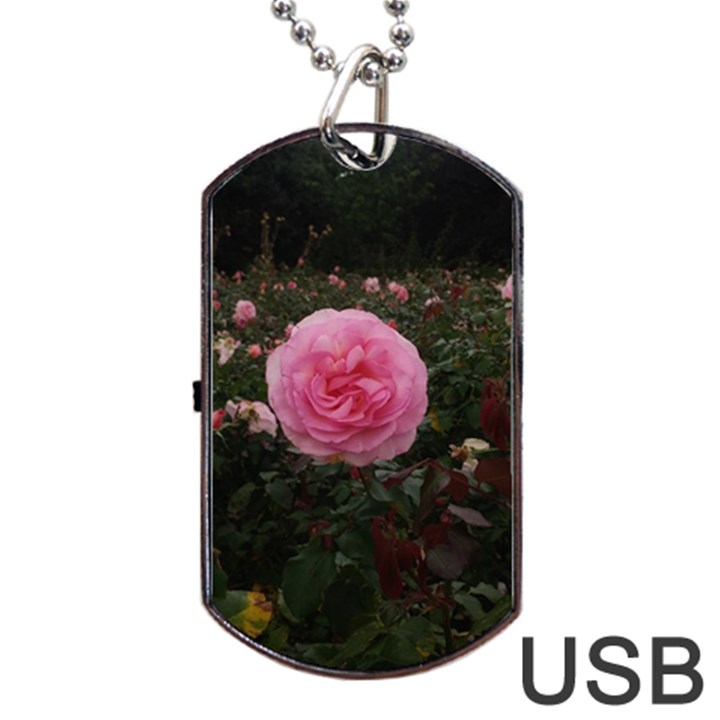 Pink Rose Field II Dog Tag USB Flash (Two Sides)