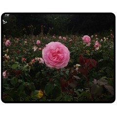 Pink Rose Field Ii Double Sided Fleece Blanket (medium)  by okhismakingart