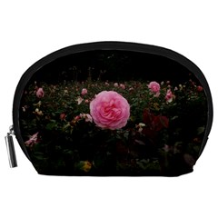 Pink Rose Field Ii Accessory Pouch (large) by okhismakingart