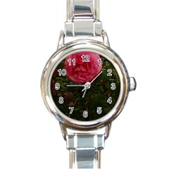 Round Pink Rose Round Italian Charm Watch by okhismakingart