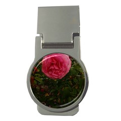 Round Pink Rose Money Clips (round)  by okhismakingart