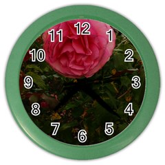 Round Pink Rose Color Wall Clock by okhismakingart