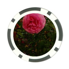 Round Pink Rose Poker Chip Card Guard by okhismakingart