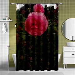 Round Pink Rose Shower Curtain 48  X 72  (small)  by okhismakingart