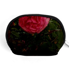 Round Pink Rose Accessory Pouch (medium) by okhismakingart