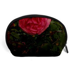 Round Pink Rose Accessory Pouch (large) by okhismakingart