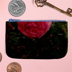 Round Pink Rose Large Coin Purse by okhismakingart