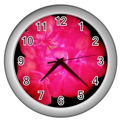 Single Geranium Blossom Wall Clock (silver) by okhismakingart