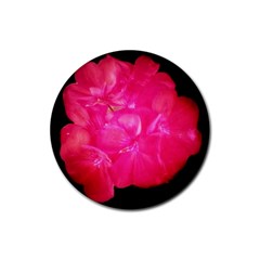 Single Geranium Blossom Rubber Coaster (round)  by okhismakingart