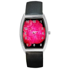 Single Geranium Blossom Barrel Style Metal Watch by okhismakingart