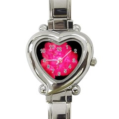 Single Geranium Blossom Heart Italian Charm Watch by okhismakingart