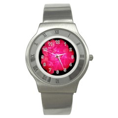 Single Geranium Blossom Stainless Steel Watch by okhismakingart