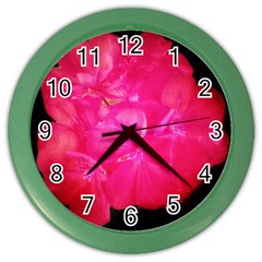 Single Geranium Blossom Color Wall Clock by okhismakingart