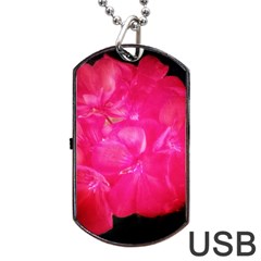 Single Geranium Blossom Dog Tag Usb Flash (two Sides) by okhismakingart