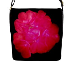 Single Geranium Blossom Flap Closure Messenger Bag (l) by okhismakingart