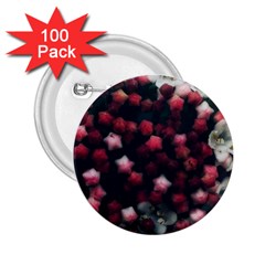 Floral Stars -Dark Red 2.25  Buttons (100 pack) 