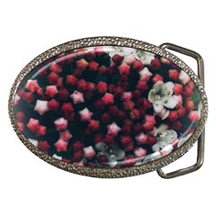 Floral Stars -Dark Red Belt Buckles