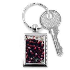 Floral Stars -Dark Red Key Chains (Rectangle) 