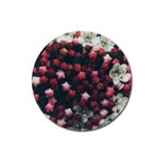 Floral Stars -Dark Red Magnet 3  (Round) Front