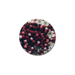 Floral Stars -Dark Red Golf Ball Marker (4 pack)